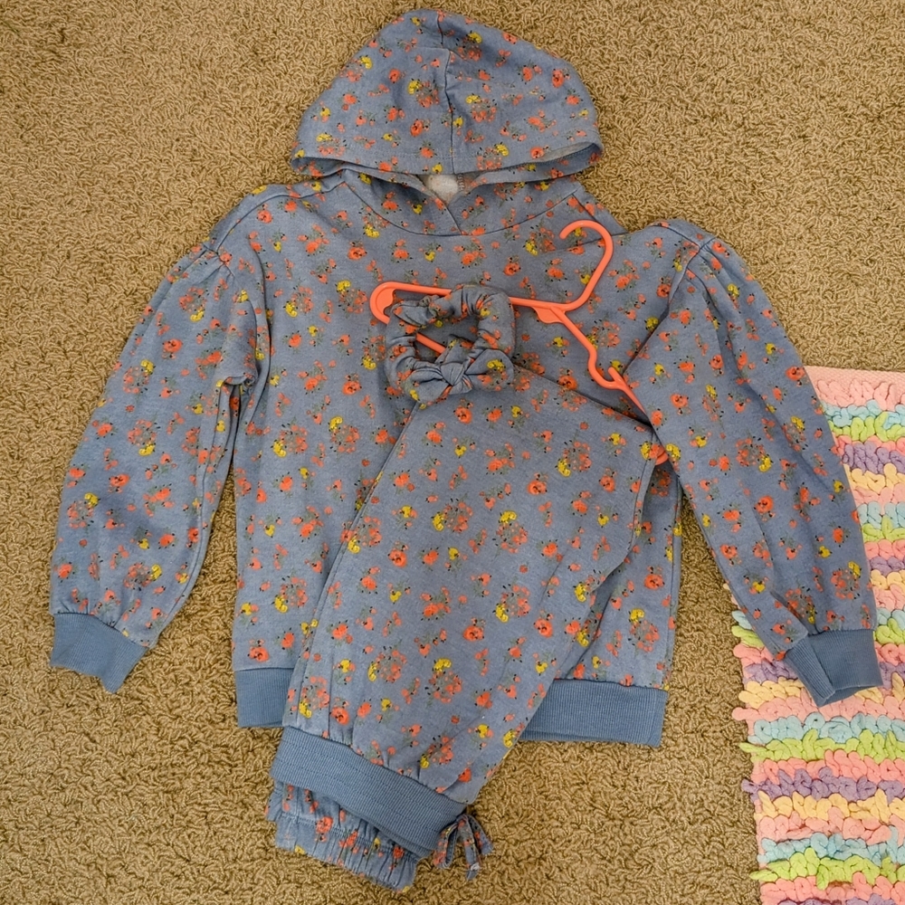 Girl's Casual Floral Matching Set